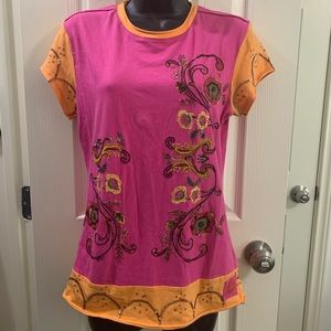 Double D Ranch | Pink/Orange Top | Medium